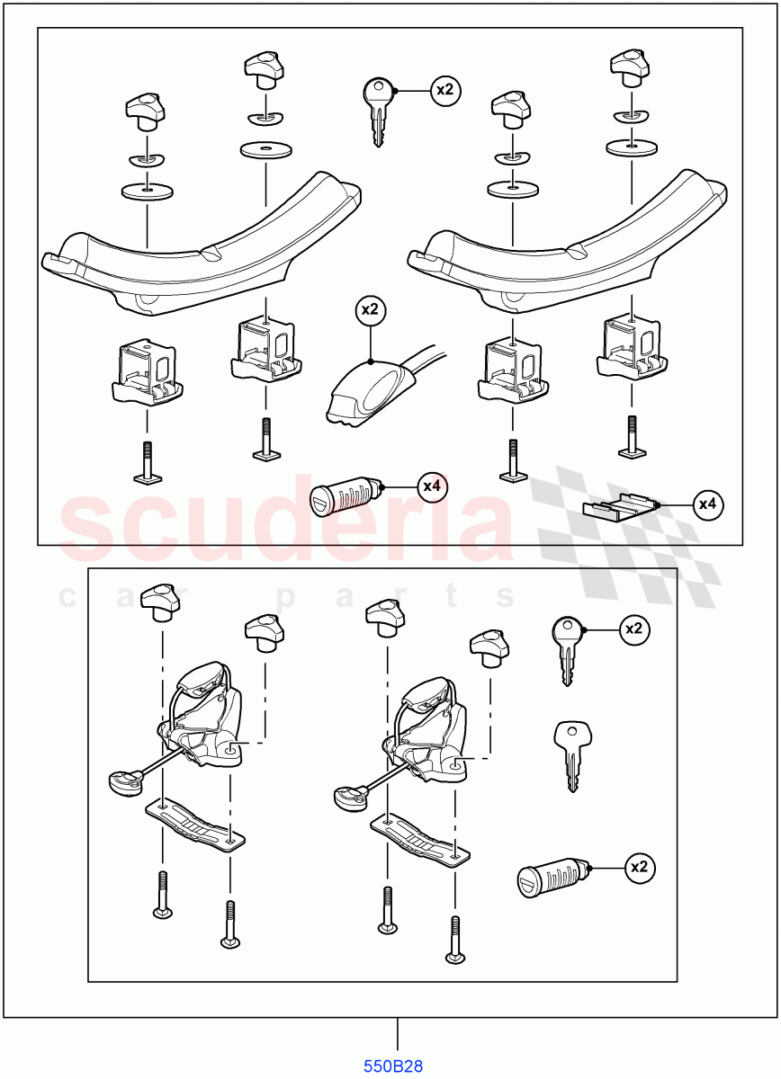 Accessory Roof Rack Mounting Kits(Canoe Carrier)((V)FROMAA000001) of Land Rover Land Rover Discovery 4 (2010-2016) [3.0 DOHC GDI SC V6 Petrol]