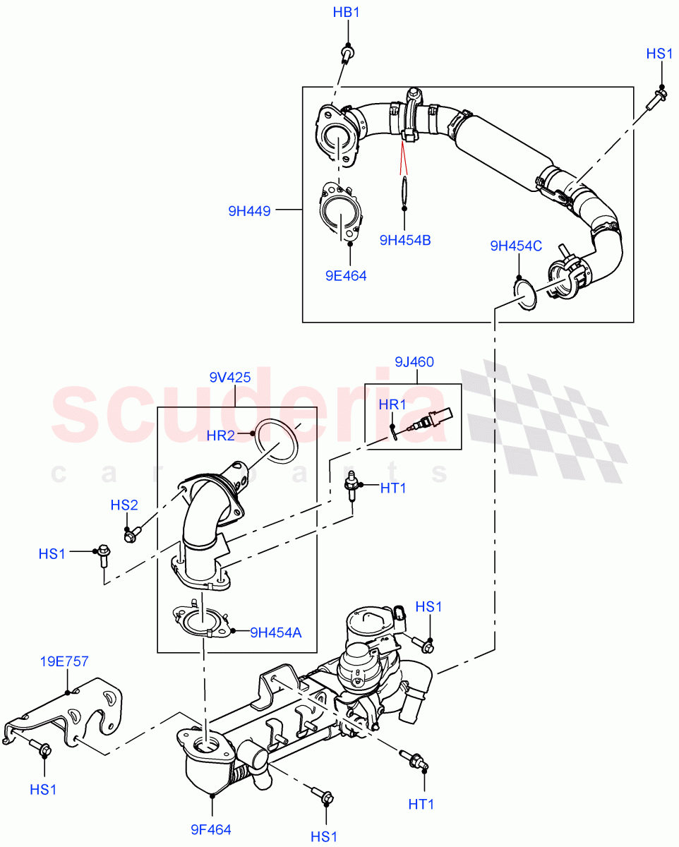 Exhaust Gas Recirculation(LH Side)(3.0L AJ20D6 Diesel High)((V)FROMLA000001) of Land Rover Land Rover Range Rover (2012-2021) [3.0 I6 Turbo Diesel AJ20D6]