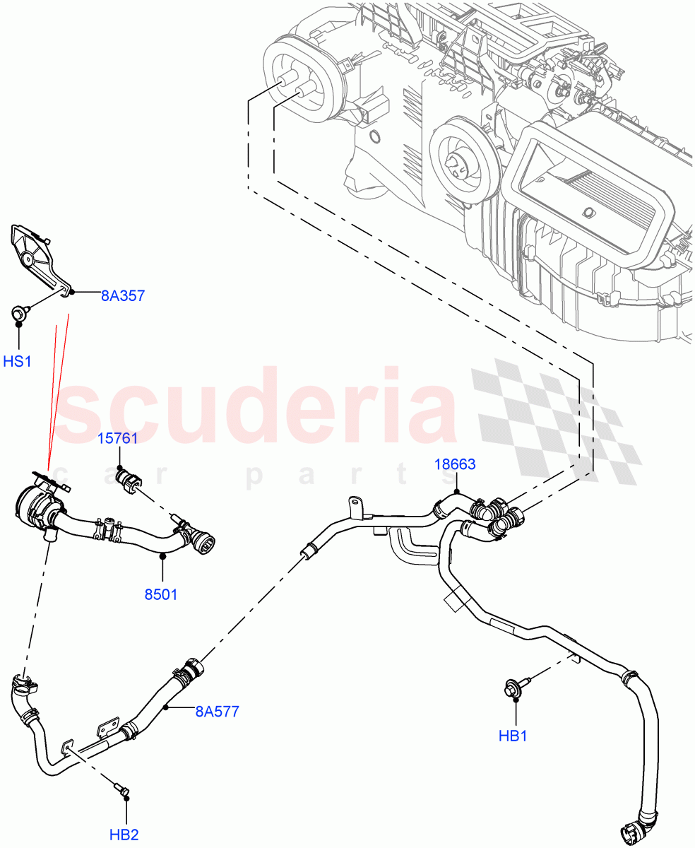 Heater Hoses(Nitra Plant Build)(3.0L AJ20D6 Diesel High,With Ptc Heater,With Air Conditioning - Front/Rear,With Front Comfort Air Con (IHKA),Less Heater)((V)FROMM2000001) of Land Rover Land Rover Discovery 5 (2017+) [2.0 Turbo Petrol AJ200P]