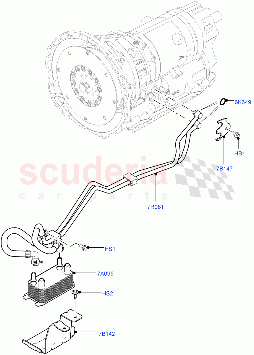 Transmission Cooling Systems(5.0L P AJ133 DOHC CDA S/C Enhanced,8 Speed Auto Trans ZF 8HP70 4WD)((V)FROMKA000001) of Land Rover Land Rover Range Rover Velar (2017+) [2.0 Turbo Petrol AJ200P]