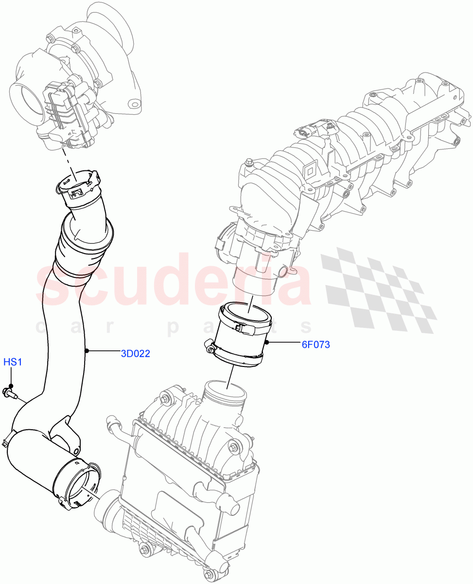 Intercooler/Air Ducts And Hoses(Solihull Plant Build)(2.0L I4 DSL MID DOHC AJ200)((V)FROMHA000001) of Land Rover Land Rover Discovery 5 (2017+) [2.0 Turbo Diesel]