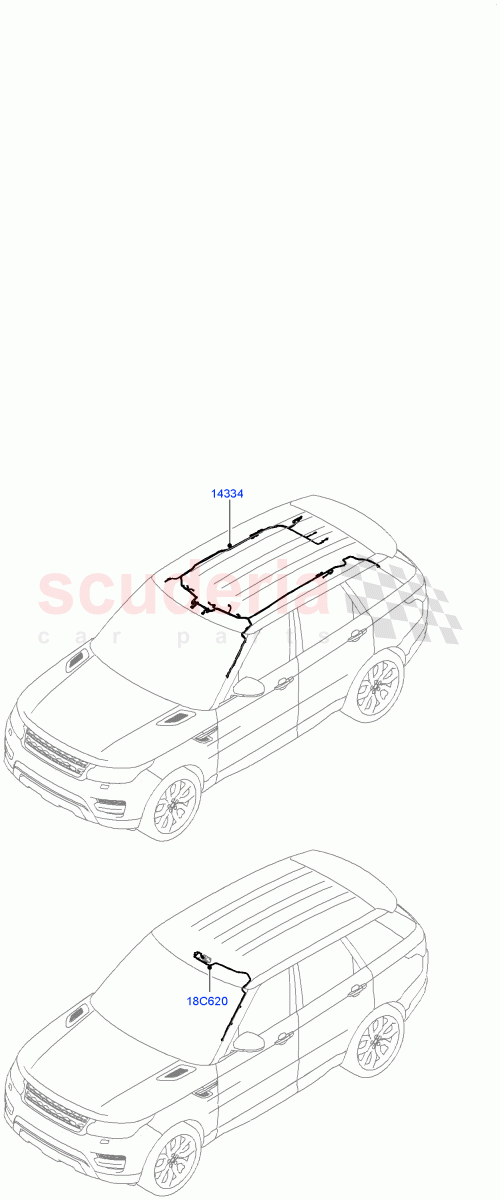Electrical Wiring - Body And Rear(Roof) of Land Rover Land Rover Range Rover Sport (2014+) [2.0 Turbo Petrol GTDI]