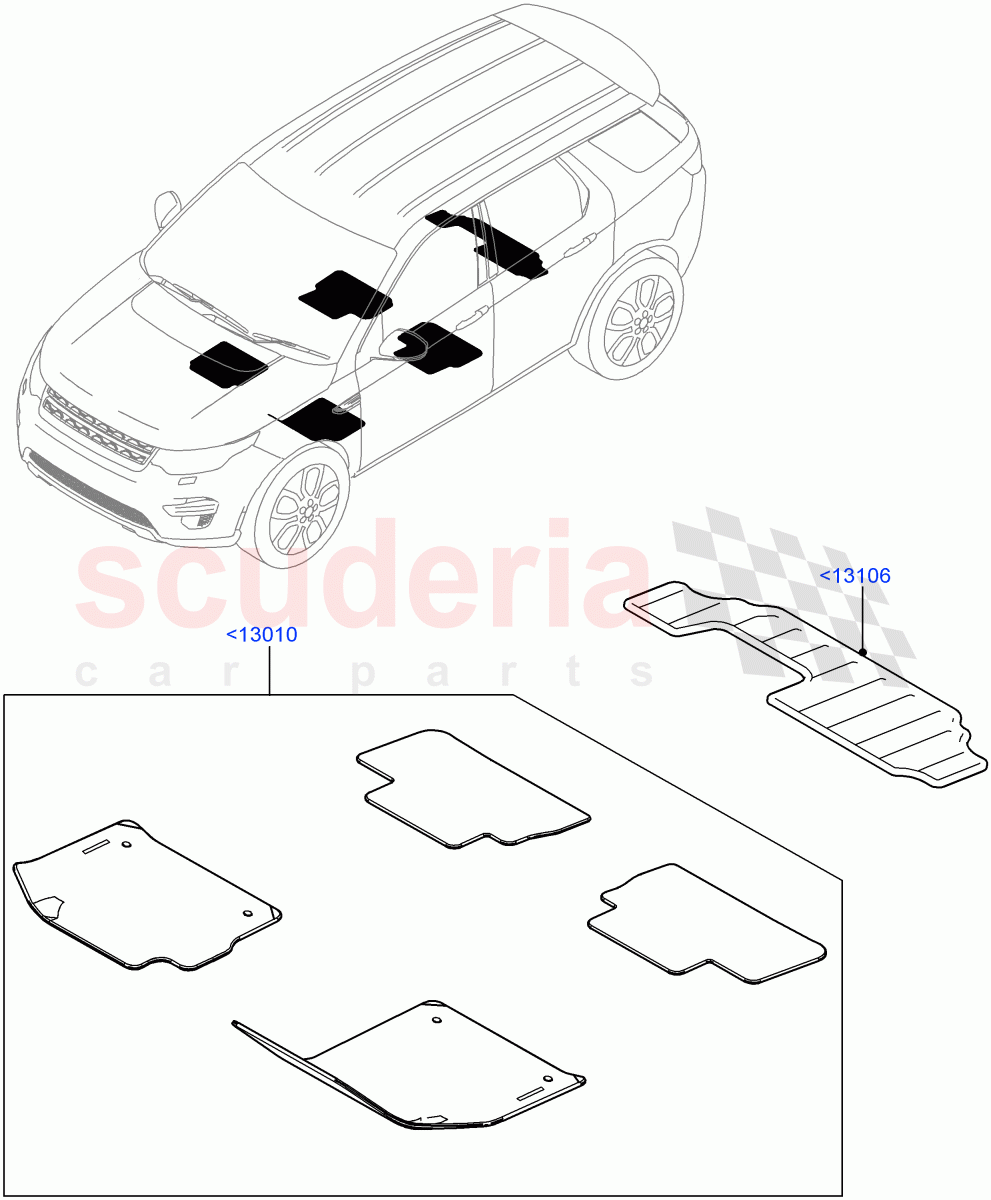 Floor Mats(Accessory)(Halewood (UK),Itatiaia (Brazil)) of Land Rover Land Rover Discovery Sport (2015+) [2.0 Turbo Petrol GTDI]