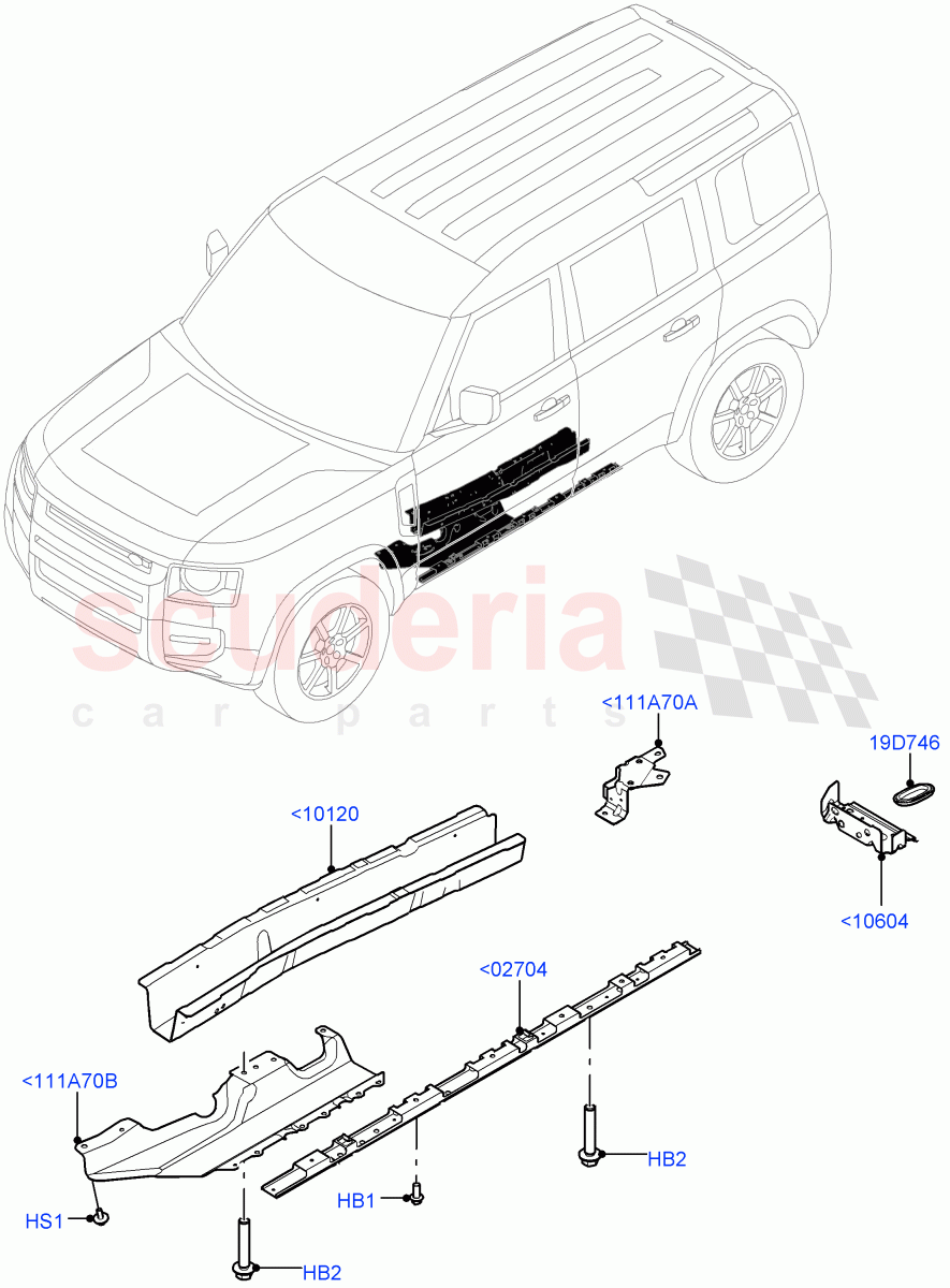 Front Floor - Floor Side of Land Rover Land Rover Defender (2020+) [2.0 Turbo Diesel]
