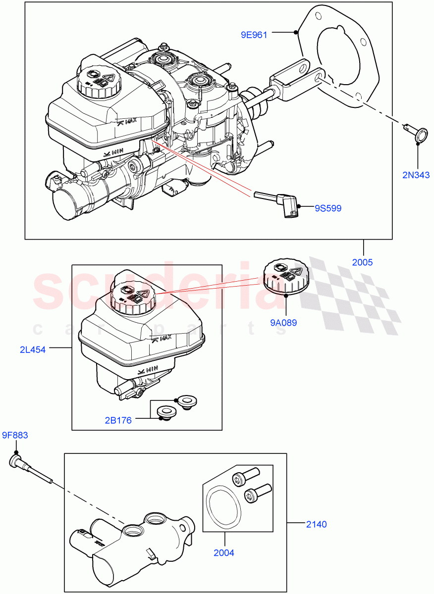 Electric Brake Booster(2.0L AJ200P Hi PHEV)((V)FROMJA000001) of Land Rover Land Rover Range Rover (2012-2021) [3.0 I6 Turbo Diesel AJ20D6]