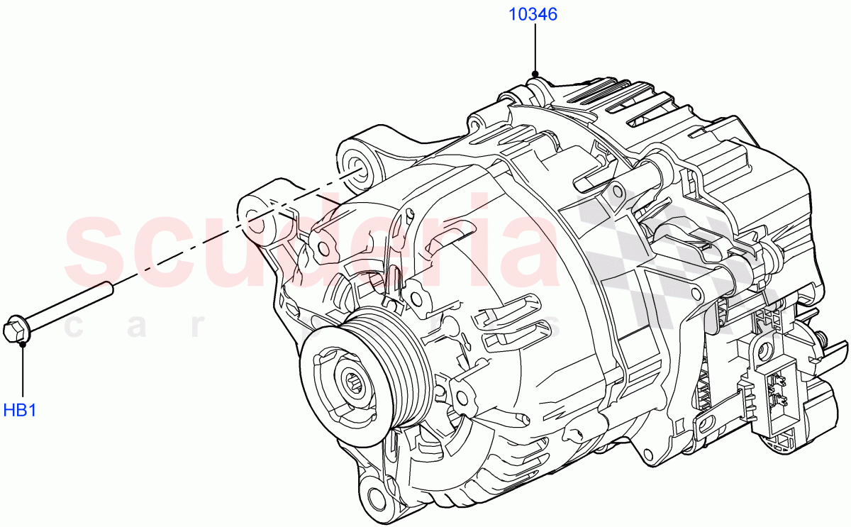 Alternator And Mountings(Electric Engine Battery-MHEV)((V)FROMMA000001) of Land Rover Land Rover Range Rover Velar (2017+) [2.0 Turbo Diesel AJ21D4]