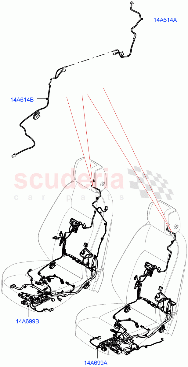 Wiring - Seats(Front Seats)(Seat - Standard)((V)FROMJA000001,(V)TOJA999999) of Land Rover Land Rover Range Rover Sport (2014+) [3.0 I6 Turbo Diesel AJ20D6]