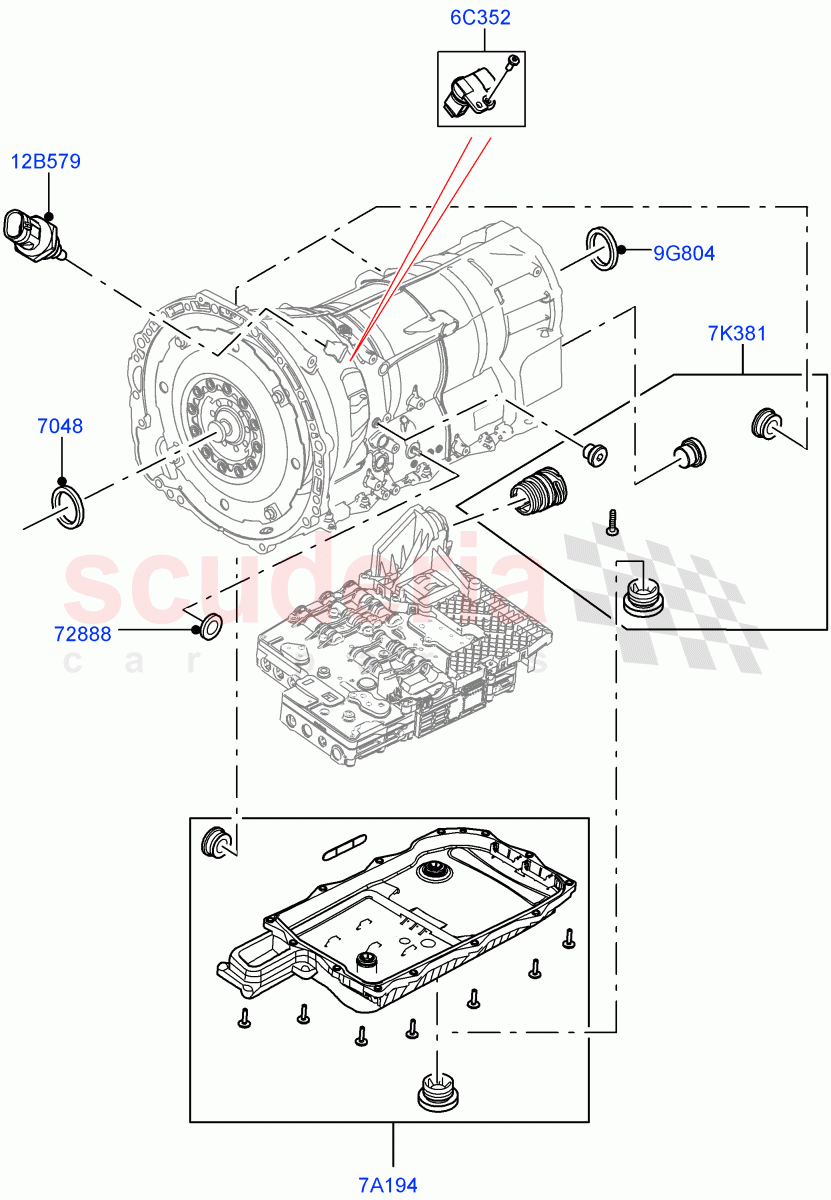 Transmission External Components(8HP Gen3 Hybrid Trans)((V)FROMJA000001) of Land Rover Land Rover Range Rover Velar (2017+) [2.0 Turbo Diesel AJ21D4]