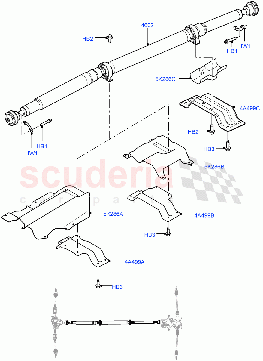 Drive Shaft - Rear Axle Drive(Propshaft)(Halewood (UK),Dynamic Driveline)((V)FROMGH000001) of Land Rover Land Rover Range Rover Evoque (2012-2018) [2.0 Turbo Petrol GTDI]