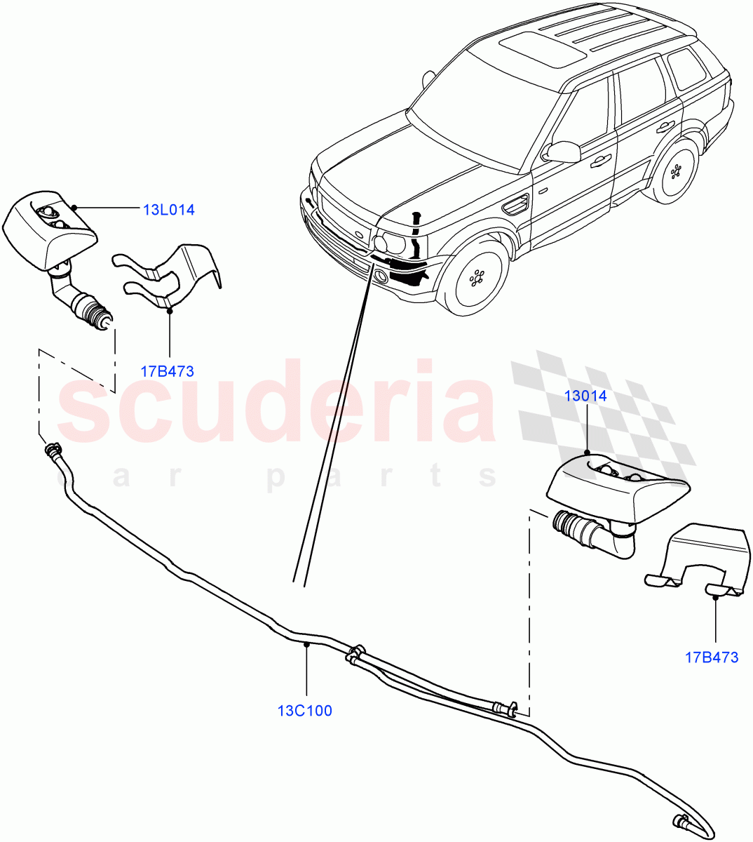 Headlamp Washer((V)TO9A999999) of Land Rover Land Rover Range Rover Sport (2005-2009) [2.7 Diesel V6]