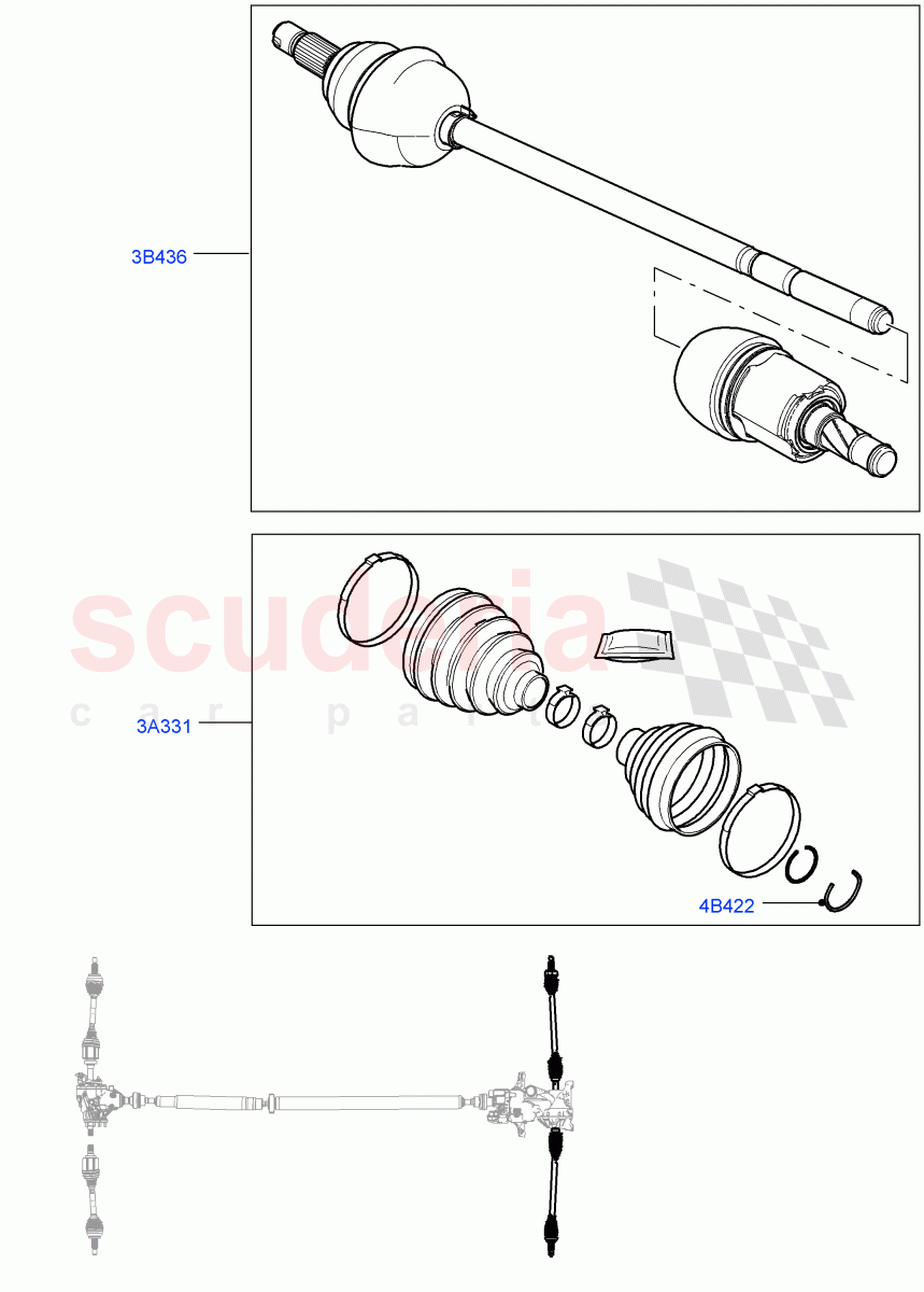 Drive Shaft - Rear Axle Drive(6 Speed Manual Trans M66 - AWD,Itatiaia (Brazil),6 Speed Auto AWF21 AWD,9 Speed Auto AWD)((V)FROMGT000001) of Land Rover Land Rover Range Rover Evoque (2012-2018) [2.0 Turbo Diesel]