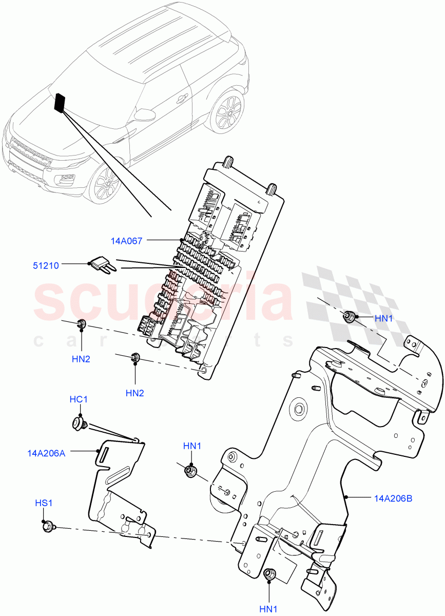 Fuses, Holders And Circuit Breakers(Passenger Compartment)(Halewood (UK)) of Land Rover Land Rover Range Rover Evoque (2012-2018) [2.0 Turbo Petrol GTDI]