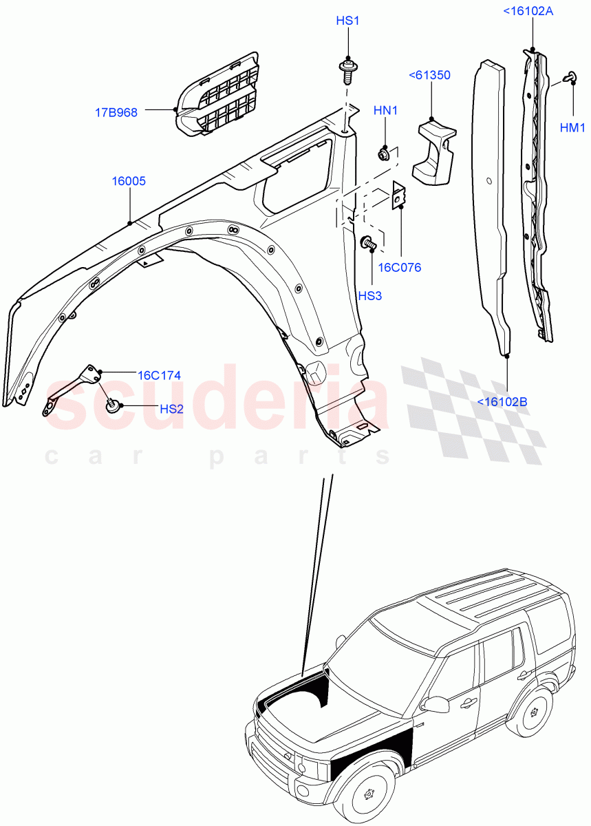 Dash Panel And Front Fenders((V)FROMAA000001) of Land Rover Land Rover Discovery 4 (2010-2016) [3.0 DOHC GDI SC V6 Petrol]