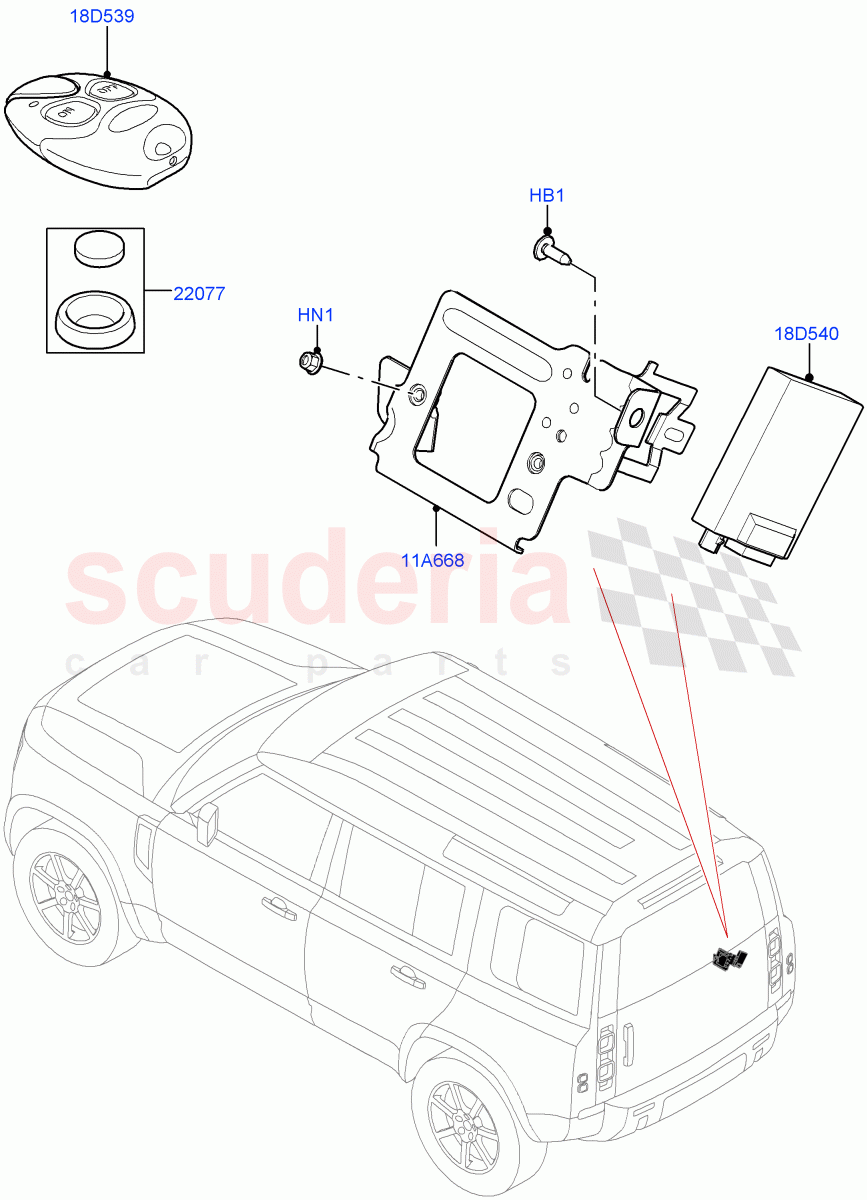 Auxiliary Fuel Fired Pre-Heater(Remote Control)(Fuel Heater W/Pk Heat With Remote) of Land Rover Land Rover Defender (2020+) [2.0 Turbo Diesel]