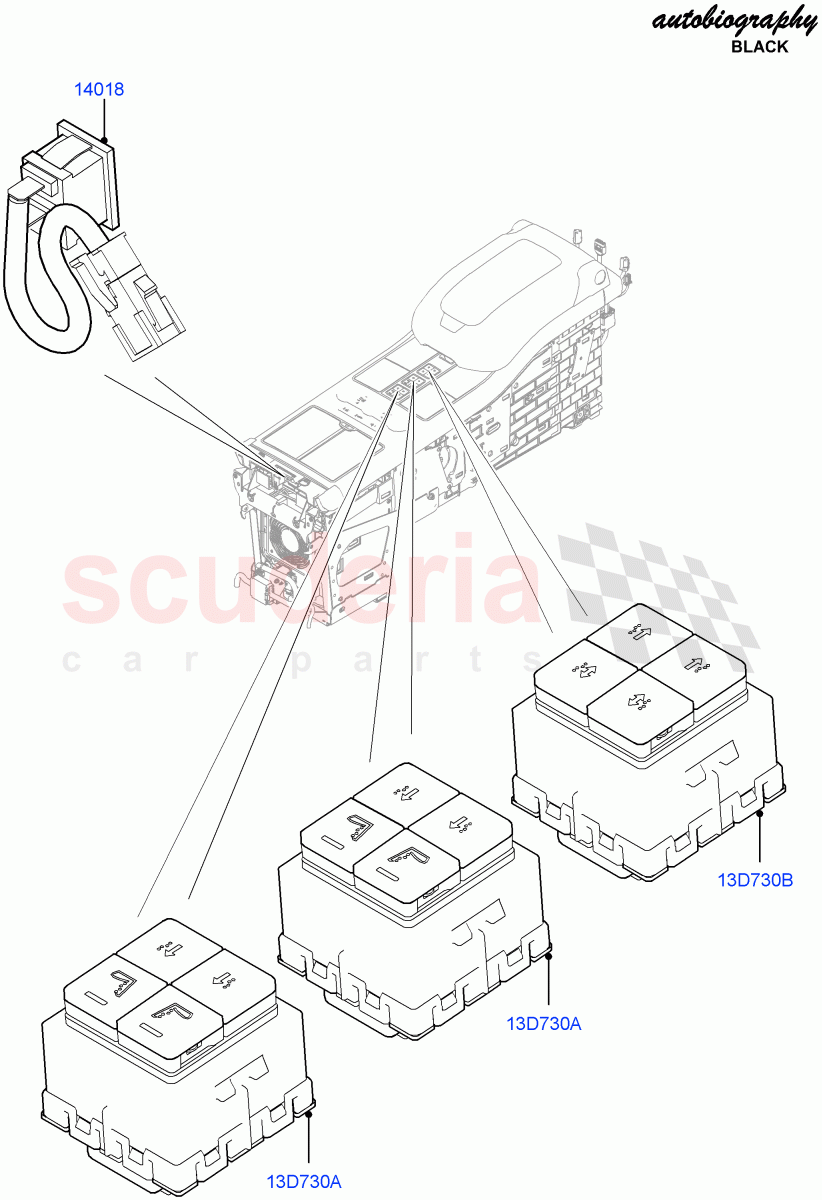 Switches(Console)(Console Deployable Tables)((V)FROMEA000001,(V)TOHA999999) of Land Rover Land Rover Range Rover (2012-2021) [4.4 DOHC Diesel V8 DITC]