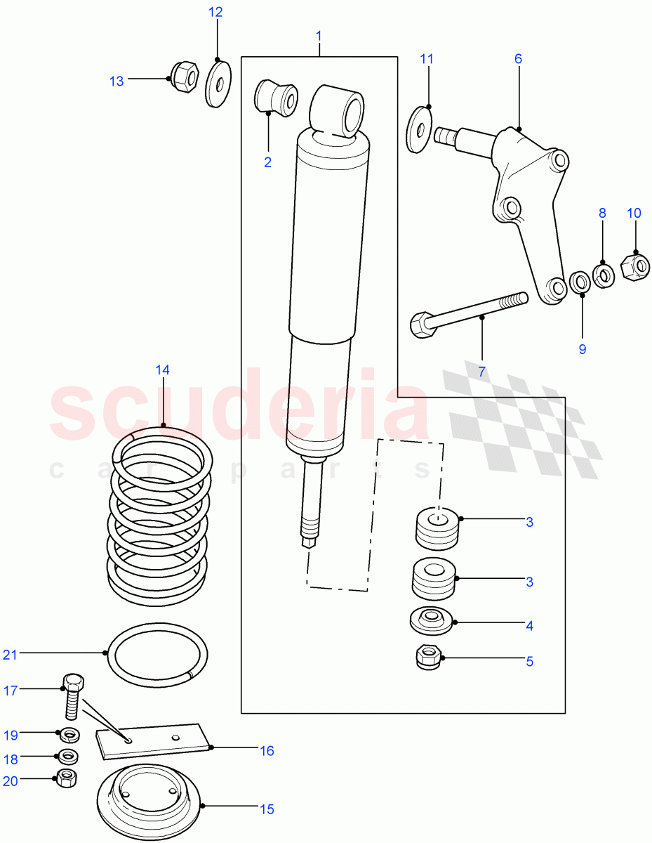 Shock Absorbers & Springs(90" Wheelbase)((V)FROM7A000001) of Land Rover Land Rover Defender (2007-2016)