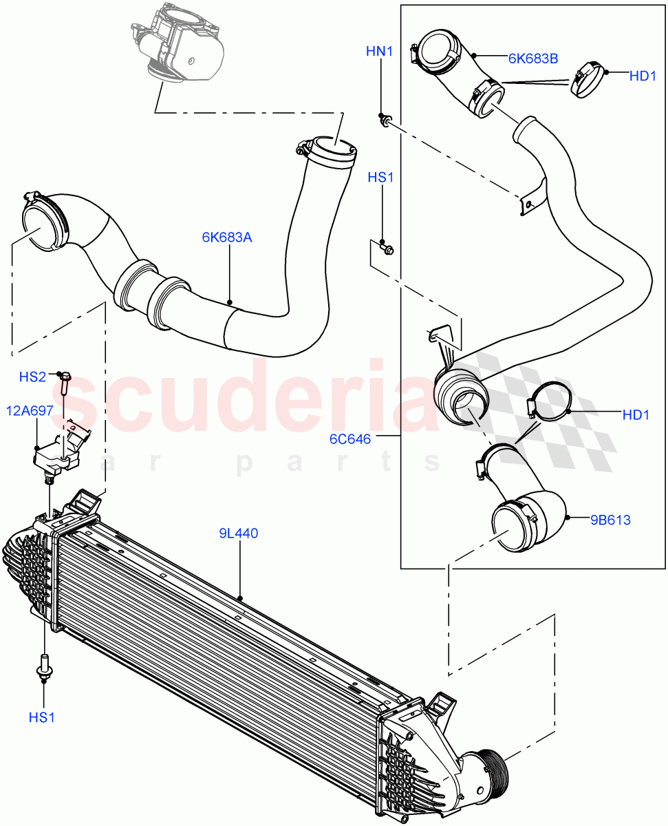 Intercooler/Air Ducts And Hoses(2.2L CR DI 16V Diesel) of Land Rover Land Rover Range Rover Evoque (2012-2018) [2.2 Single Turbo Diesel]