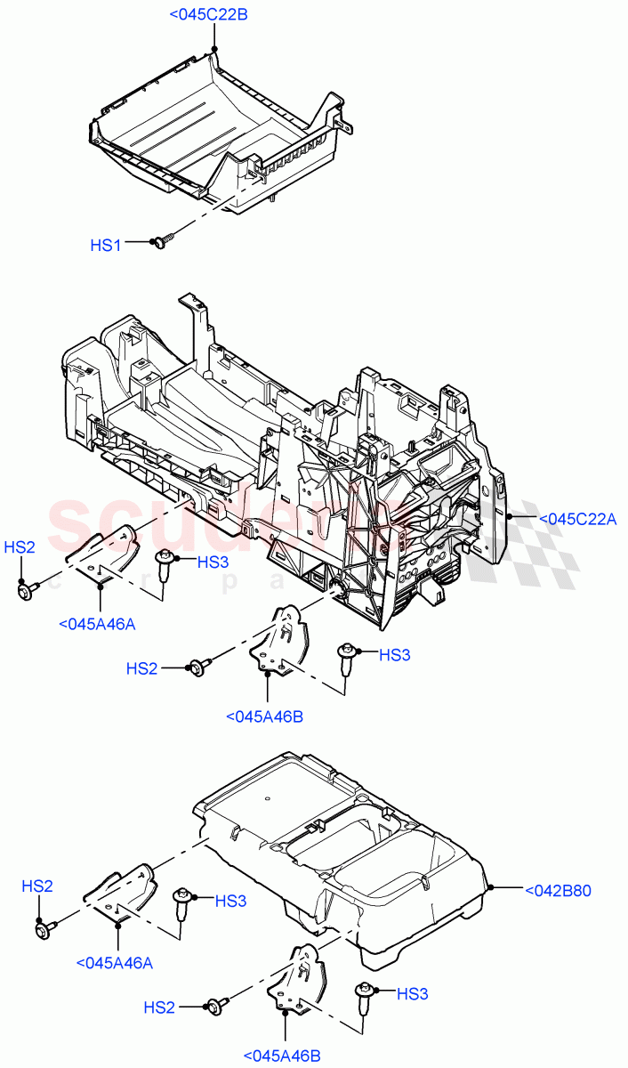 Console - Floor(Internal Components) of Land Rover Land Rover Defender (2020+) [3.0 I6 Turbo Diesel AJ20D6]