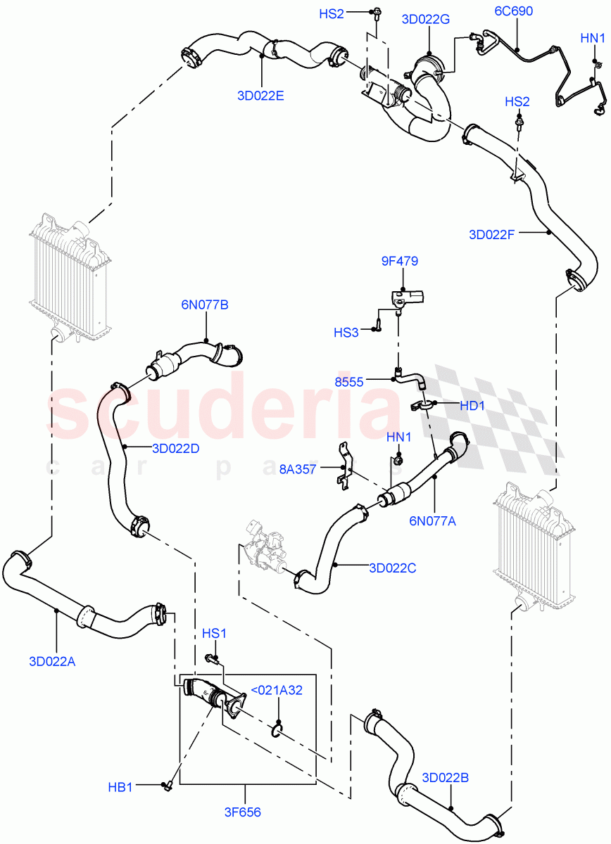 Intercooler/Air Ducts And Hoses(Air Ducts And Hoses)(4.4L DOHC DITC V8 Diesel) of Land Rover Land Rover Range Rover (2012-2021) [4.4 DOHC Diesel V8 DITC]
