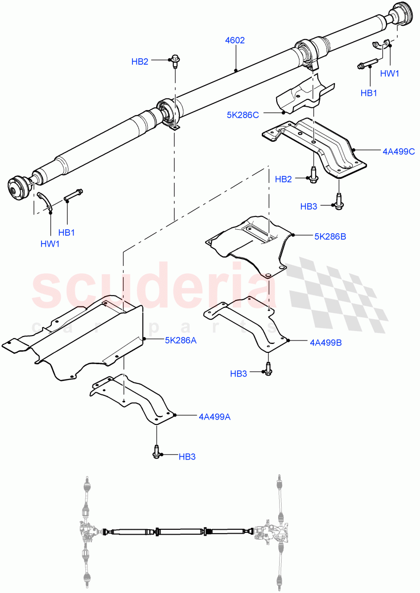 Drive Shaft - Rear Axle Drive(Propshaft)(Halewood (UK),Dynamic Driveline)((V)FROMGH000001,(V)TOKH999999) of Land Rover Land Rover Discovery Sport (2015+) [2.0 Turbo Petrol AJ200P]