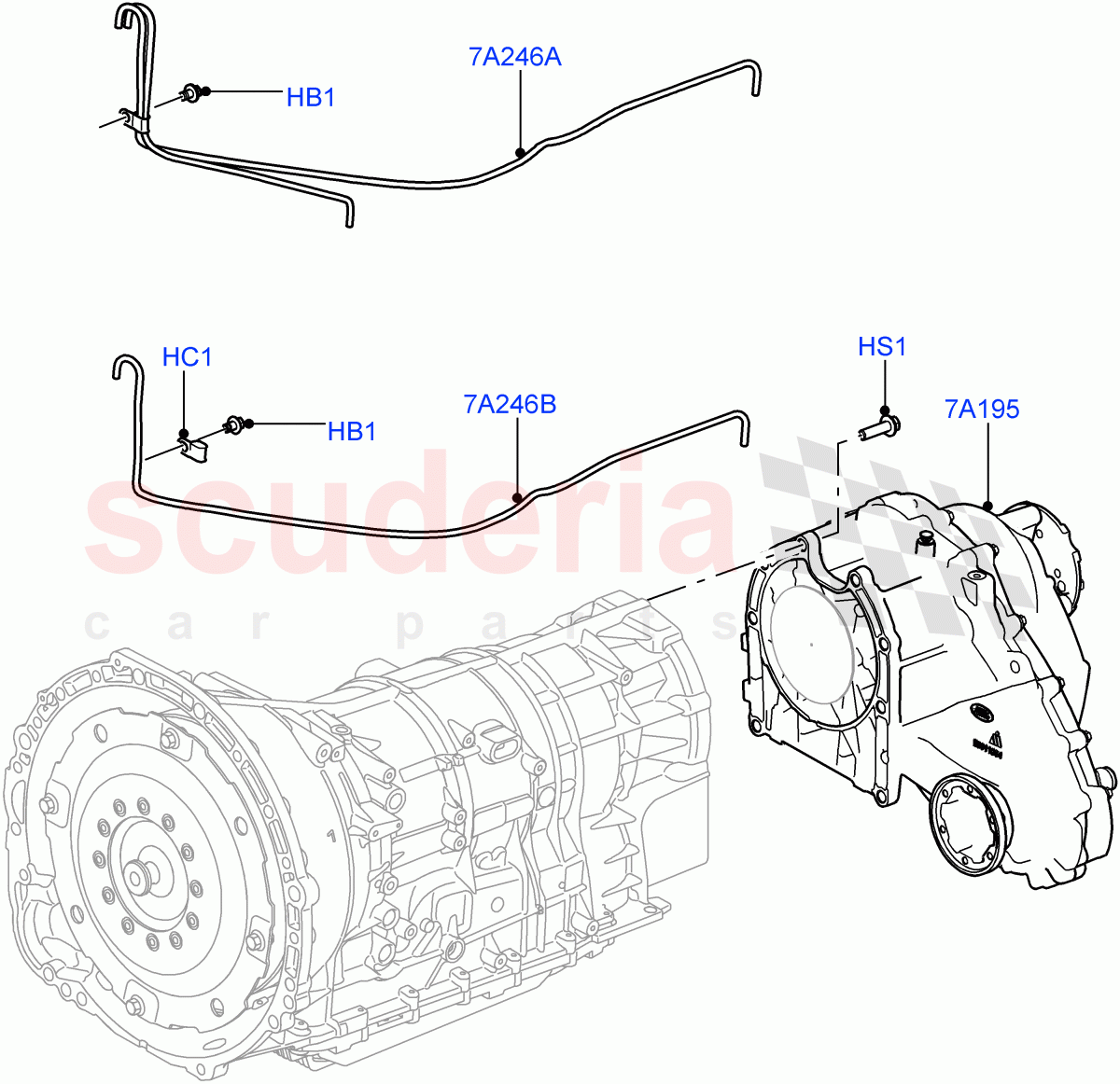 Transfer Drive Case(8 Speed Auto Trans ZF 8HP70 4WD,With 1 Speed Transfer Case,8 Speed Auto Trans ZF 8HP45)((V)FROMEA000001,(V)TOGA999999) of Land Rover Land Rover Range Rover (2012-2021) [3.0 I6 Turbo Petrol AJ20P6]