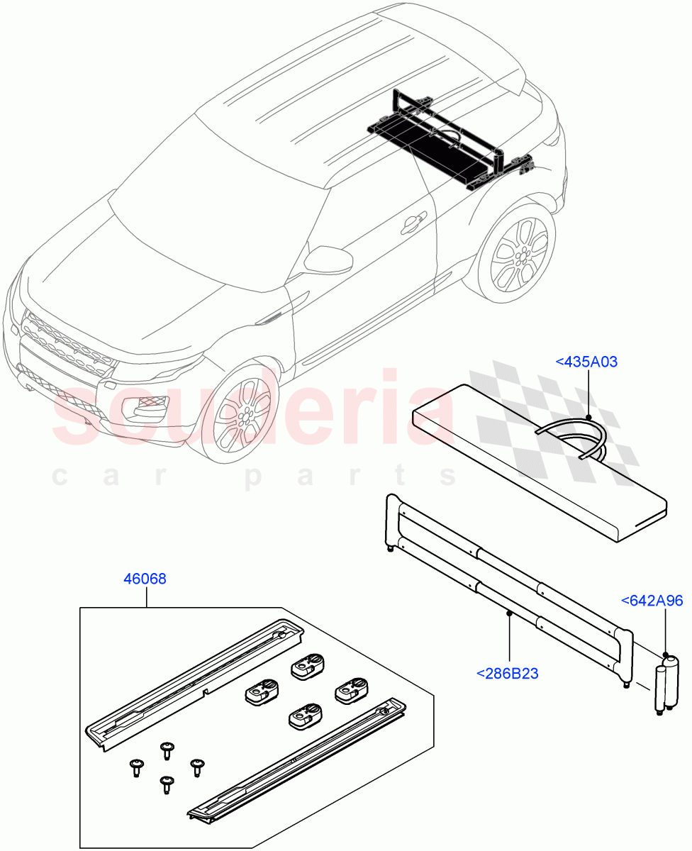 Load Compartment Trim(Halewood (UK),Load Retainer Luggage Rails) of Land Rover Land Rover Range Rover Evoque (2012-2018) [2.0 Turbo Petrol GTDI]