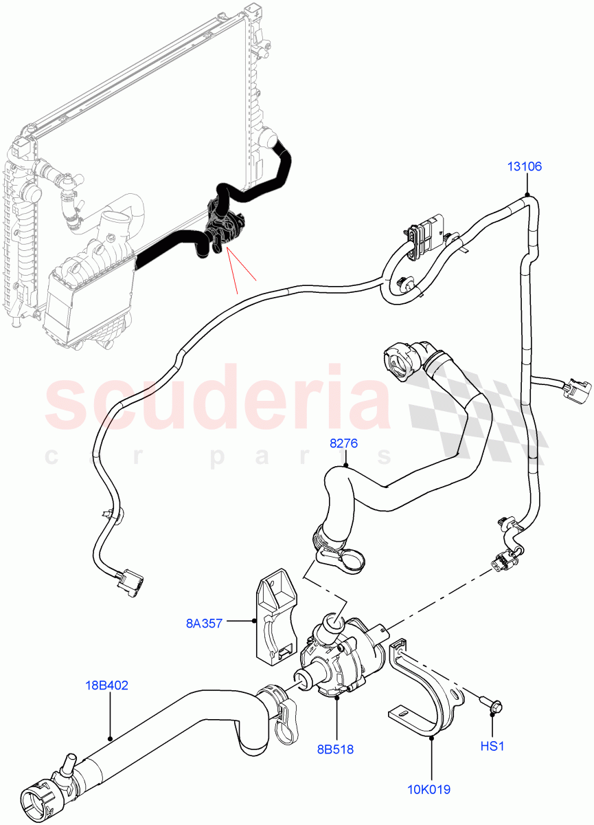 Water Pump(Auxiliary Unit)(2.0L AJ21D4 Diesel Mid,Halewood (UK))((V)FROMMH000001) of Land Rover Land Rover Discovery Sport (2015+) [2.0 Turbo Diesel AJ21D4]