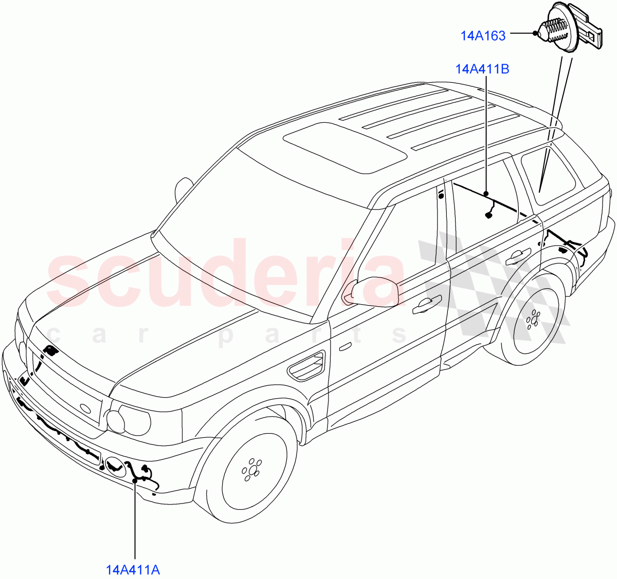Electrical Wiring - Body And Rear(Bumper)((V)TO9A999999) of Land Rover Land Rover Range Rover Sport (2005-2009) [3.6 V8 32V DOHC EFI Diesel]