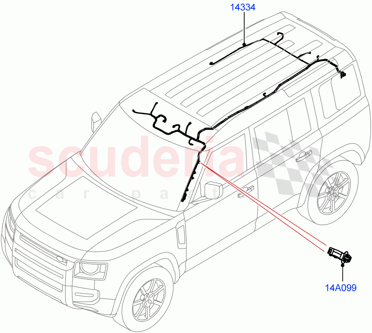 Electrical Wiring - Body And Rear(Roof)((V)FROMP2000001) of Land Rover Land Rover Defender (2020+) [2.0 Turbo Diesel]