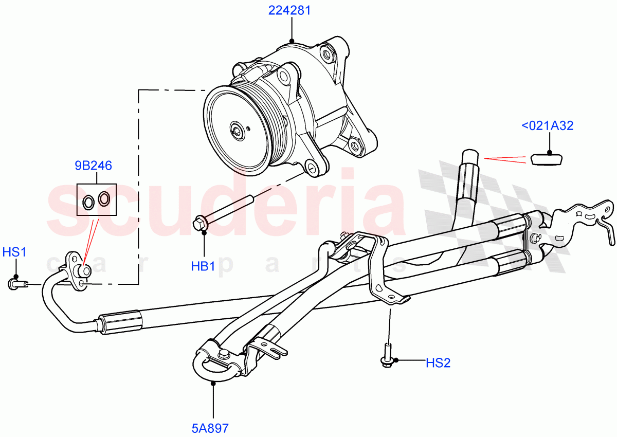 Active Anti-Roll Bar System(High Pressure Pipes, ARC Pump)(3.0L AJ20D6 Diesel High,Electronic Air Suspension With ACE,Sport Suspension w/ARC)((V)FROMLA000001) of Land Rover Land Rover Range Rover Sport (2014+) [4.4 DOHC Diesel V8 DITC]