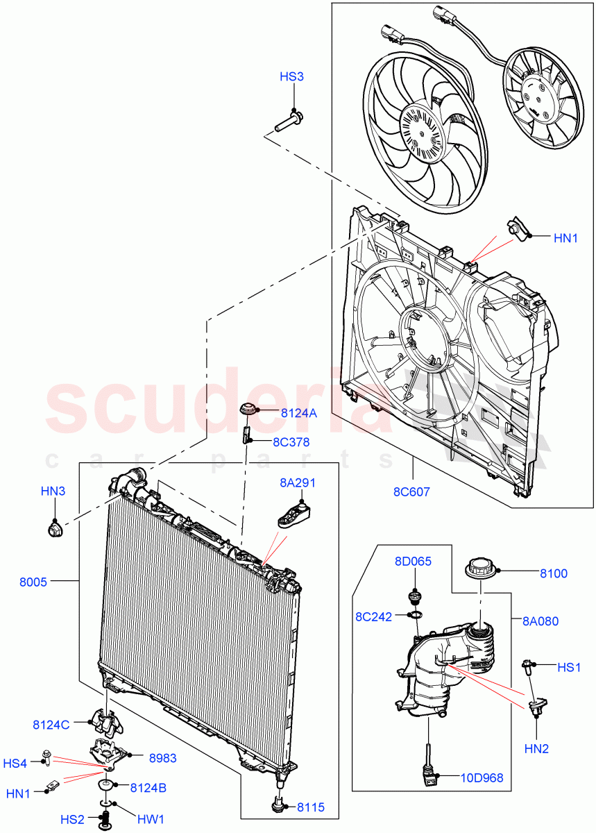 Radiator/Coolant Overflow Container(Nitra Plant Build)(2.0L I4 DSL MID DOHC AJ200,2.0L I4 DSL HIGH DOHC AJ200)((V)FROMK2000001) of Land Rover Land Rover Discovery 5 (2017+) [2.0 Turbo Diesel]
