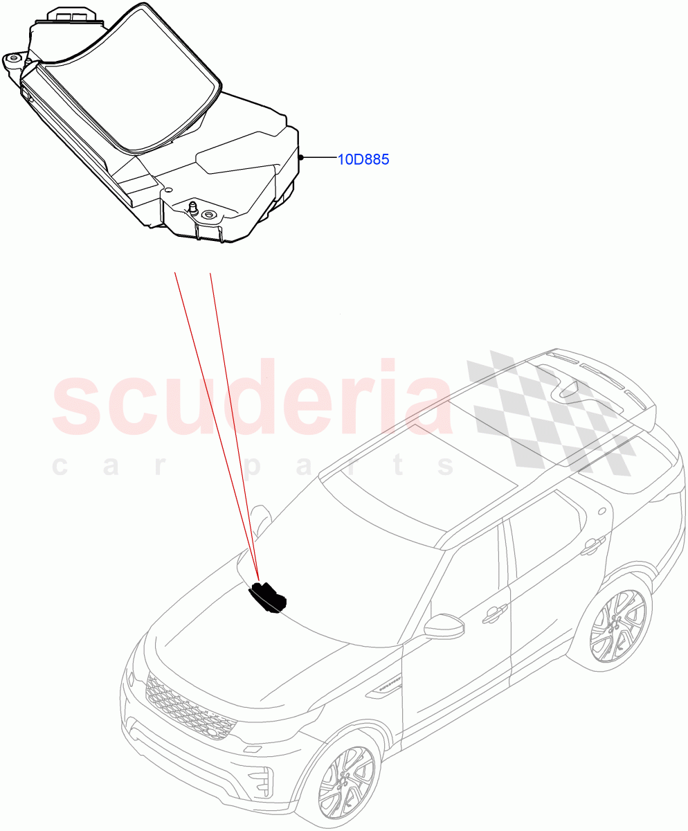 Head Up Display Module(Solihull Plant Build)(Head Up Display)((V)FROMHA000001) of Land Rover Land Rover Discovery 5 (2017+) [3.0 I6 Turbo Petrol AJ20P6]