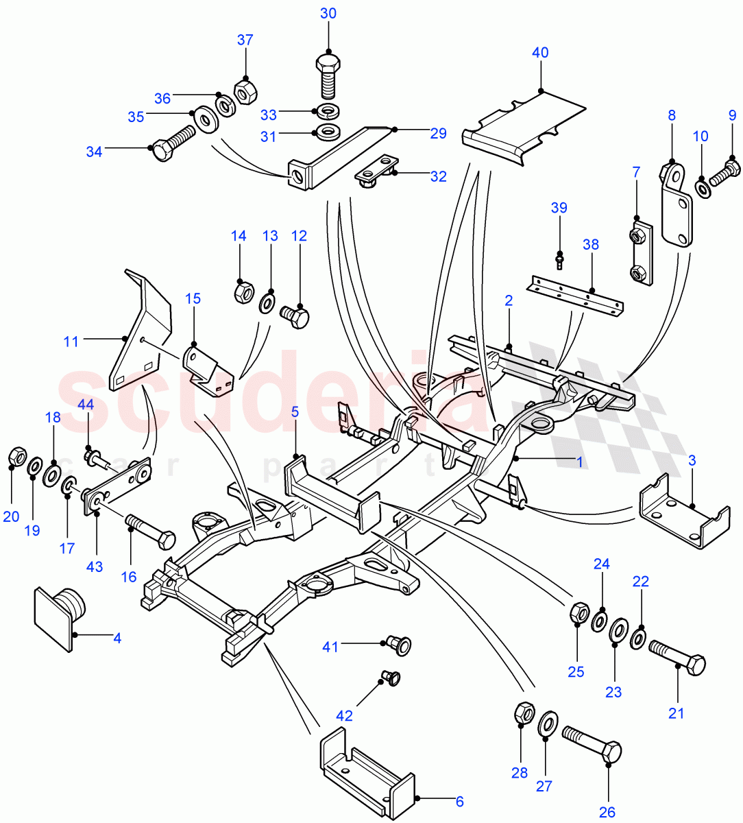 Chassis Frame Assembly(130" Wheelbase)((V)FROM7A000001) of Land Rover Land Rover Defender (2007-2016)