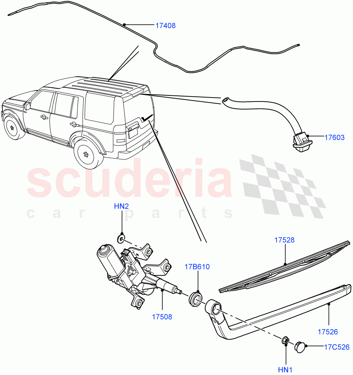 Rear Window Wiper And Washer((V)FROMAA000001) of Land Rover Land Rover Discovery 4 (2010-2016) [5.0 OHC SGDI NA V8 Petrol]
