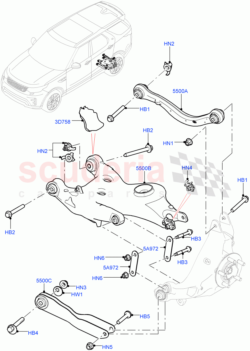 Rear Suspension Arms(Solihull Plant Build)((V)FROMHA000001) of Land Rover Land Rover Discovery 5 (2017+) [2.0 Turbo Diesel]