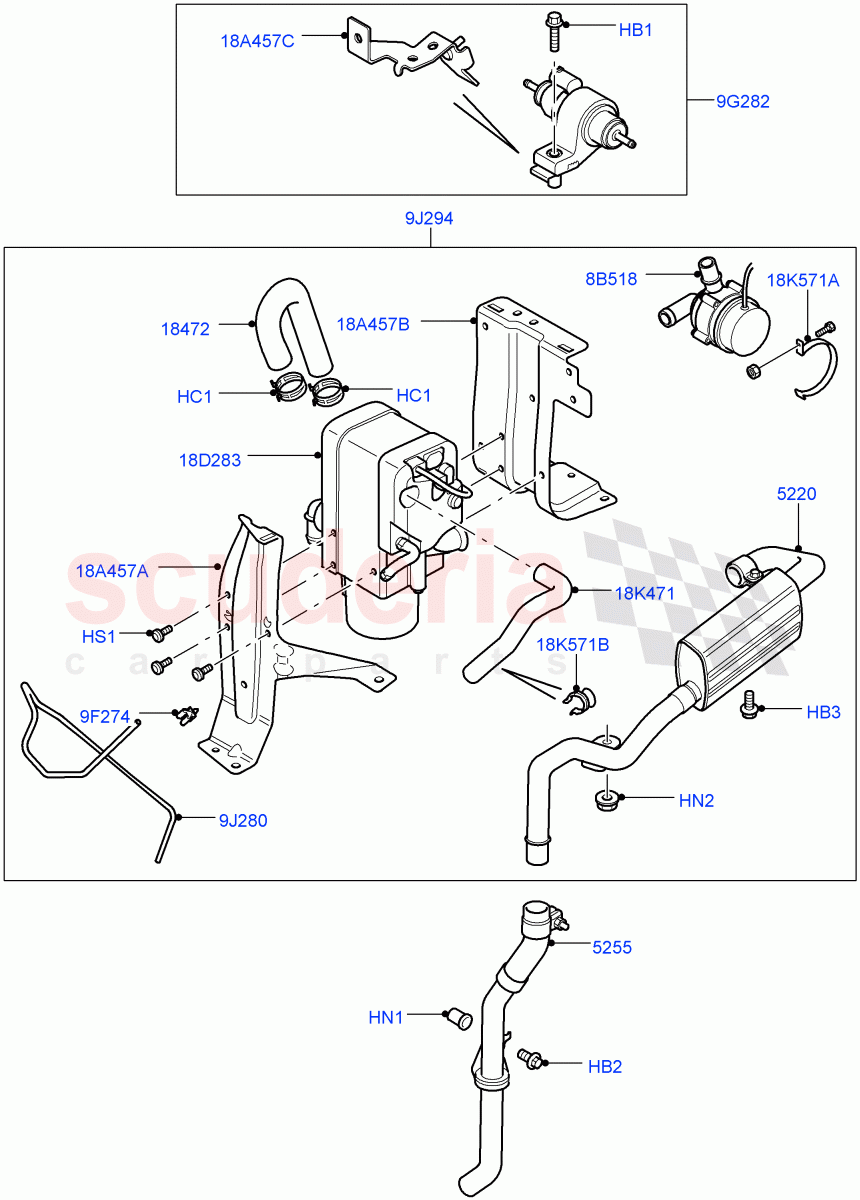 Auxiliary Fuel Fired Pre-Heater(Page B)(With Fuel Fired Heater)((V)FROMAA000001) of Land Rover Land Rover Discovery 4 (2010-2016) [3.0 DOHC GDI SC V6 Petrol]