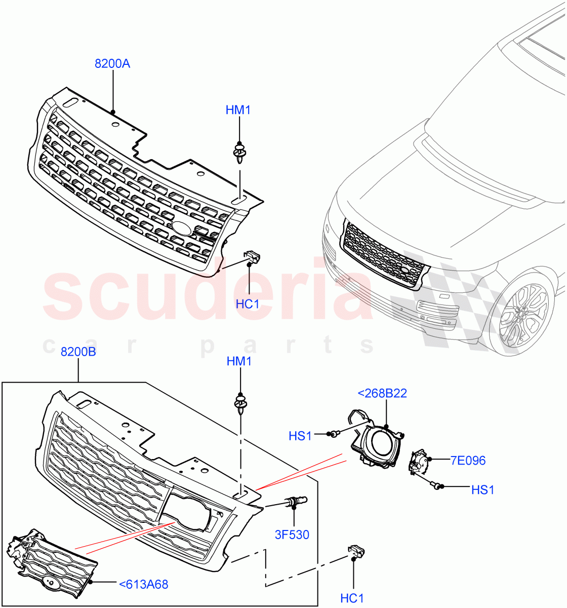 Radiator Grille And Front Bumper of Land Rover Land Rover Range Rover (2012-2021) [3.0 I6 Turbo Diesel AJ20D6]
