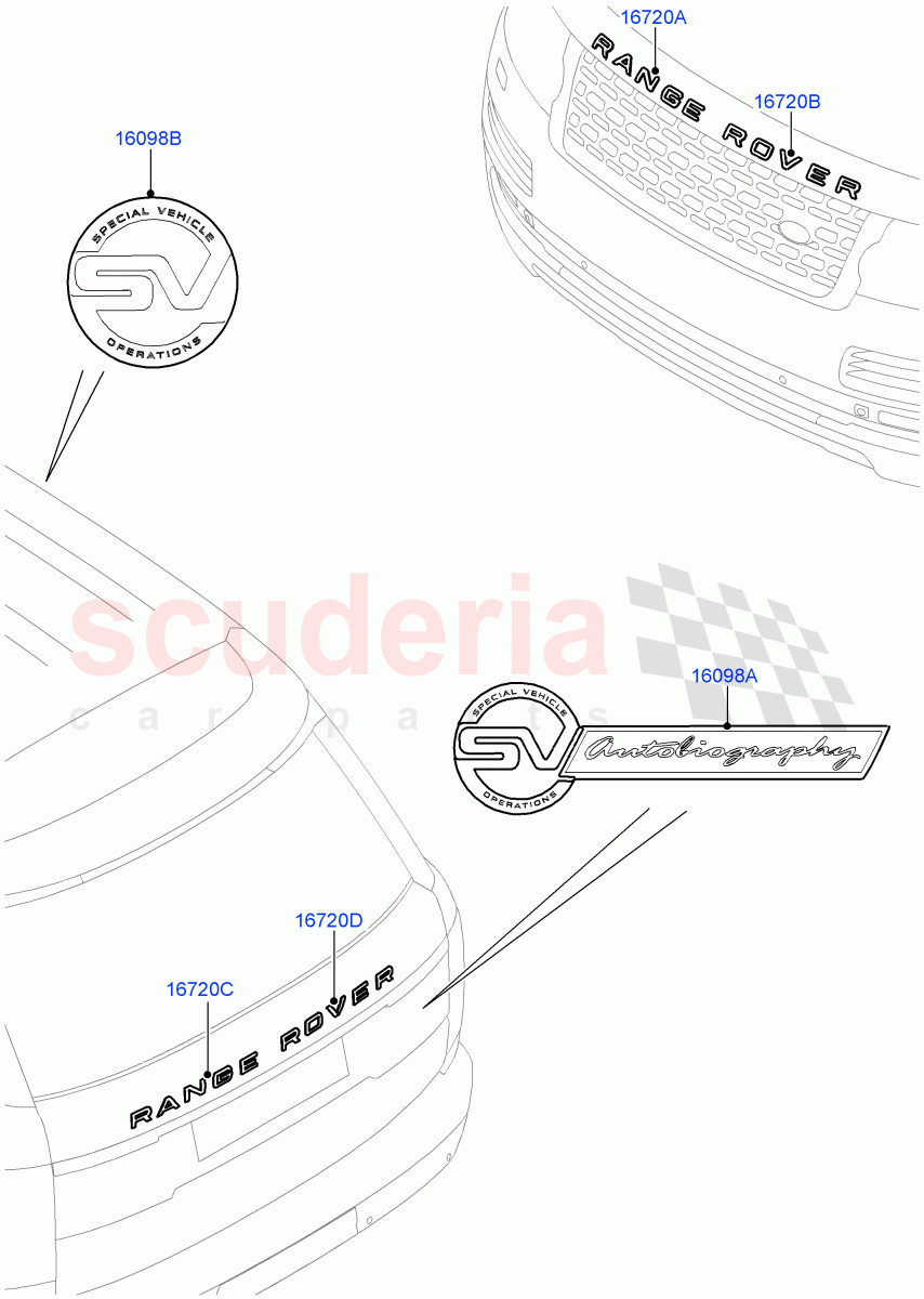 Name Plates(Autobiography Black / SV Autobiography)(Limited Package,Less Version Package)((V)FROMGA000001) of Land Rover Land Rover Range Rover (2012-2021) [3.0 DOHC GDI SC V6 Petrol]