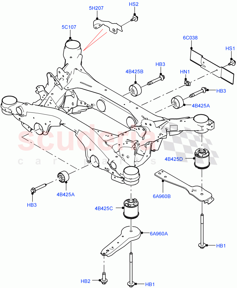 Rear Cross Member & Stabilizer Bar(Crossmember)(Changsu (China),Electric Engine Battery-PHEV)((V)FROMKG446857) of Land Rover Land Rover Discovery Sport (2015+) [2.0 Turbo Diesel]