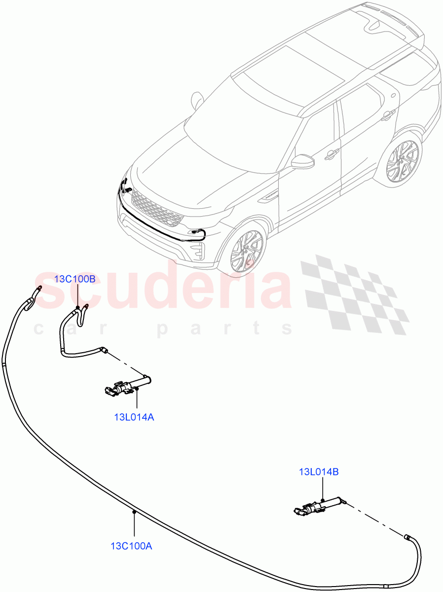 Headlamp Washer(Nitra Plant Build)(With Headlamp Power Wash)((V)FROMK2000001) of Land Rover Land Rover Discovery 5 (2017+) [3.0 DOHC GDI SC V6 Petrol]