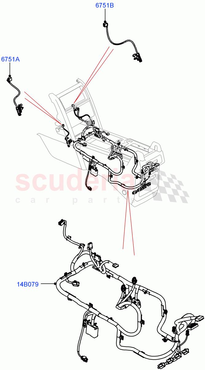 Center Console Harness(Nitra Plant Build)((V)FROMM2000001) of Land Rover Land Rover Discovery 5 (2017+) [3.0 Diesel 24V DOHC TC]