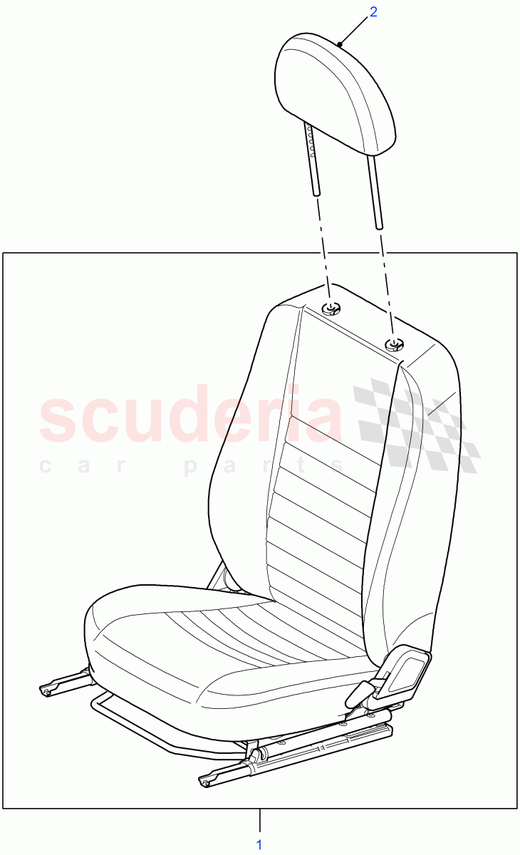 Front Seat - With Headrestraint(Taurus Leather,Defender Cloth / Leather)((V)FROM7A000001) of Land Rover Land Rover Defender (2007-2016)