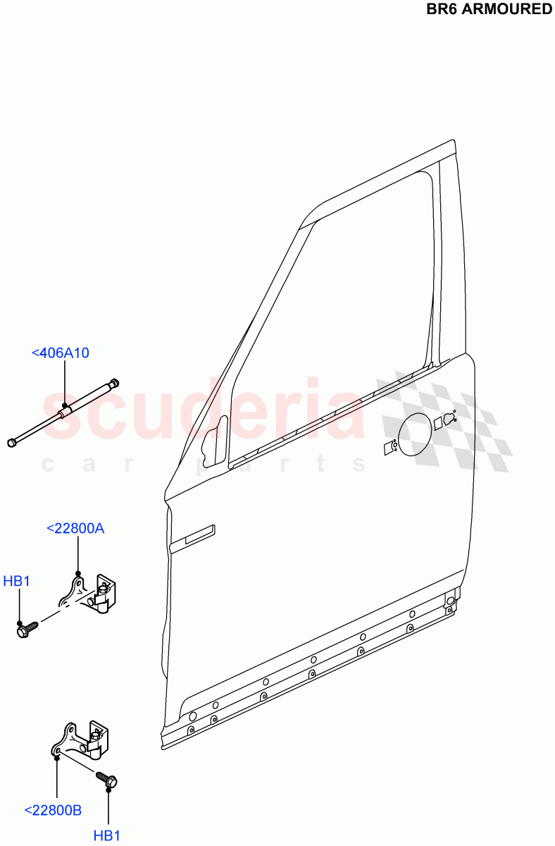 Front Doors, Hinges & Weatherstrips(With B6 Level Armouring)((V)FROMAA000001) of Land Rover Land Rover Discovery 4 (2010-2016) [3.0 Diesel 24V DOHC TC]