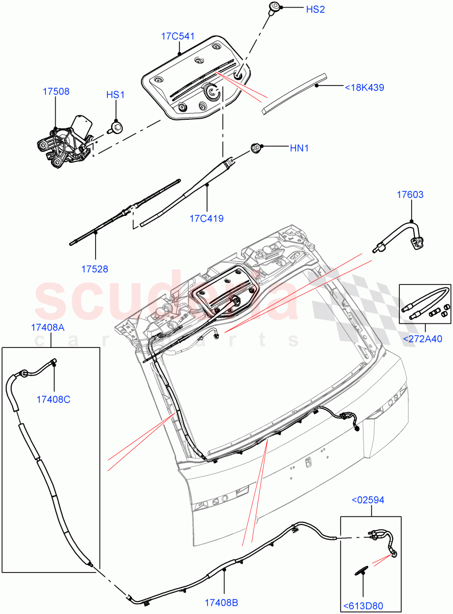 Rear Window Wiper And Washer of Land Rover Land Rover Range Rover (2012-2021) [3.0 DOHC GDI SC V6 Petrol]