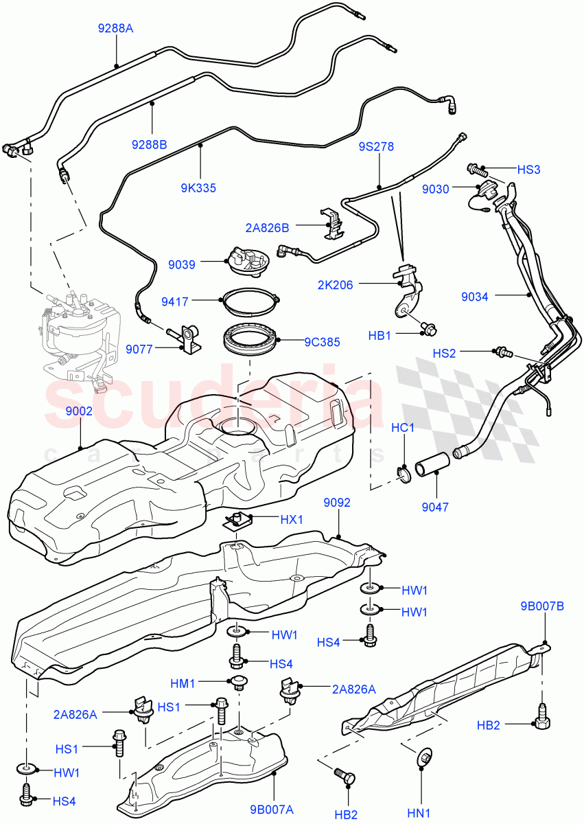 Fuel Tank & Related Parts(Lion Diesel 2.7 V6 (140KW))((V)FROMAA000001) of Land Rover Land Rover Discovery 4 (2010-2016) [2.7 Diesel V6]