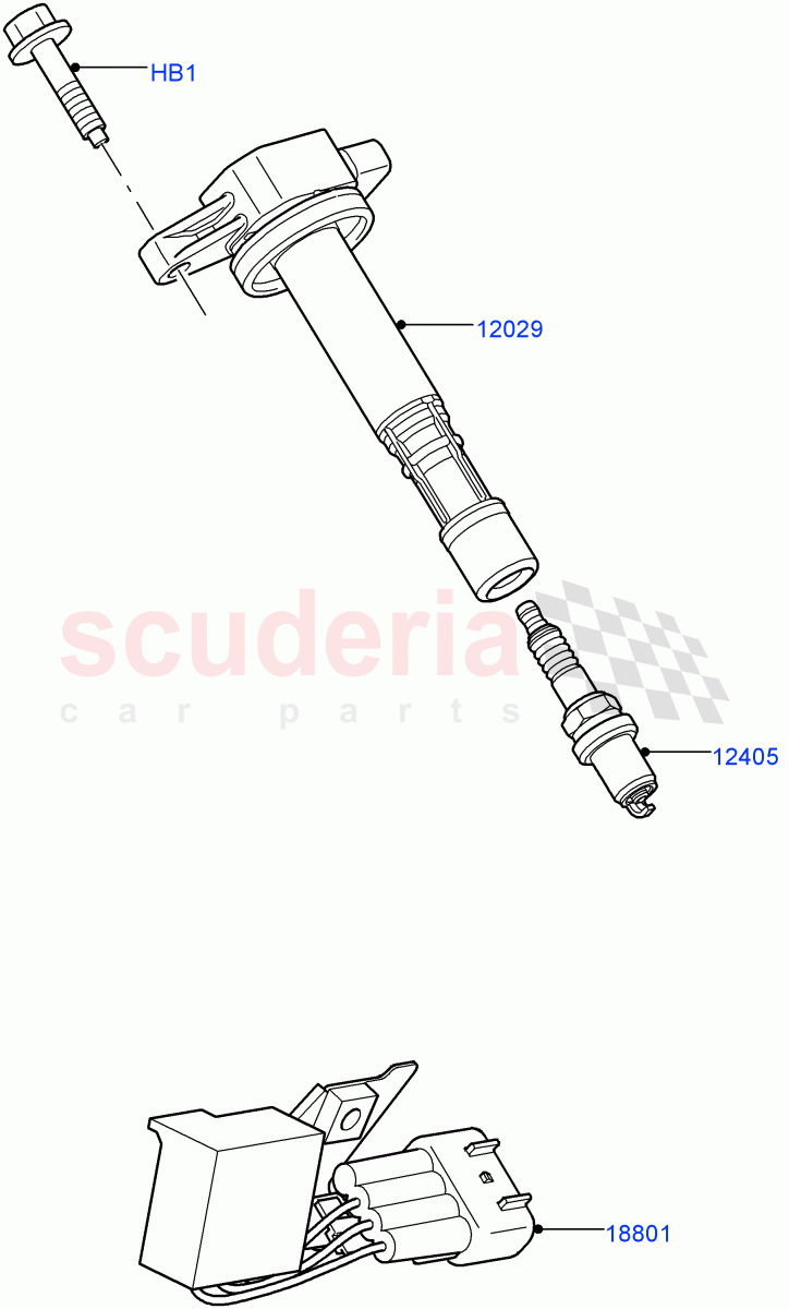 Ignition Coil And Wires/Spark Plugs(AJ Petrol 4.2 V8 Supercharged) of Land Rover Land Rover Range Rover Sport (2005-2009) [4.2 Petrol V8 Supercharged]