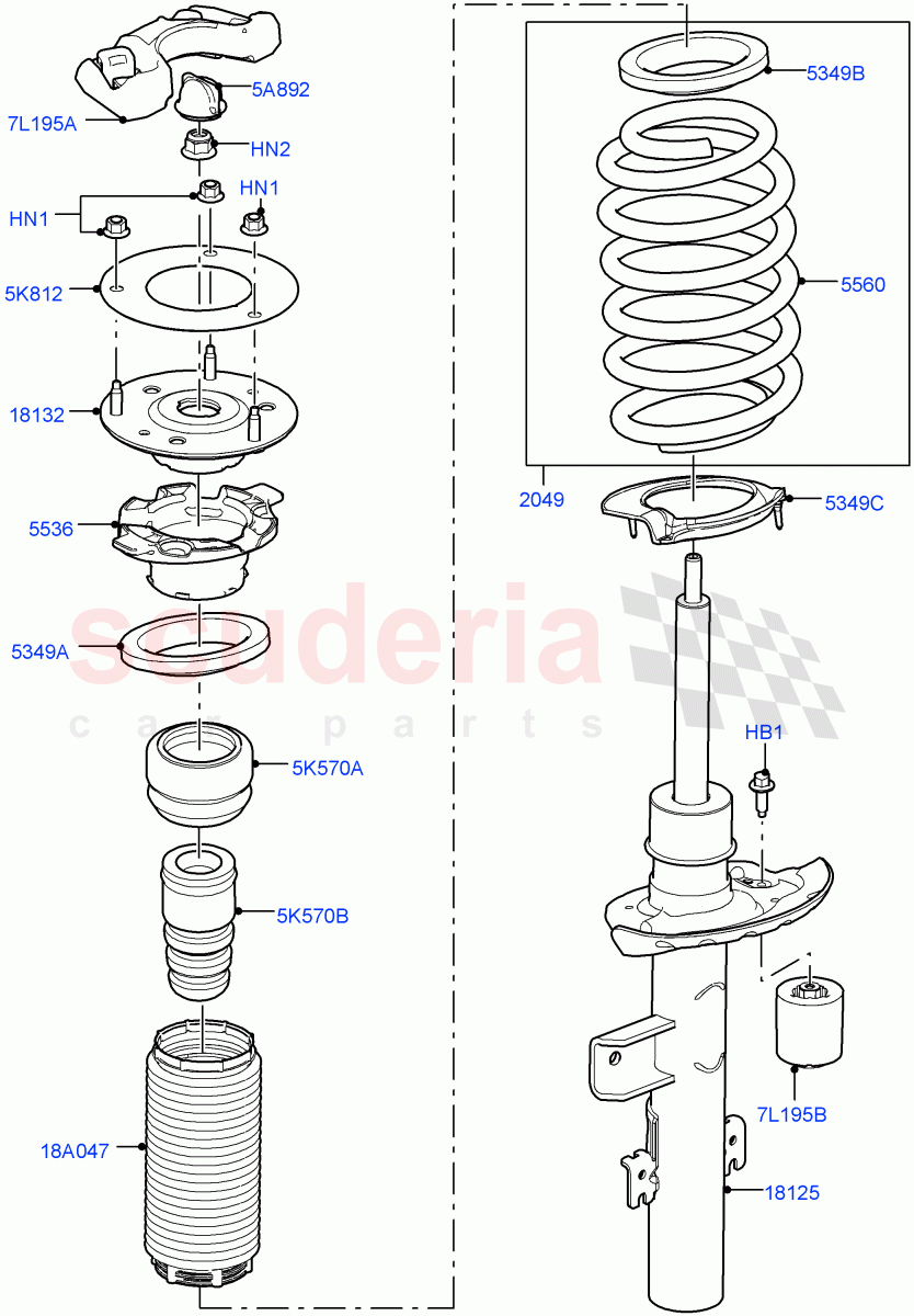 Rear Springs And Shock Absorbers(2 Door Convertible,Halewood (UK))((V)FROMGH125984) of Land Rover Land Rover Range Rover Evoque (2012-2018) [2.0 Turbo Diesel]