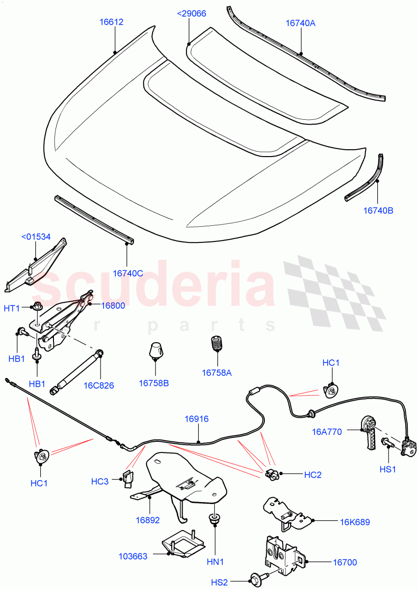 Hood And Related Parts(Changsu (China))((V)FROMFG000001,(V)TOKG446856) of Land Rover Land Rover Discovery Sport (2015+) [2.0 Turbo Petrol GTDI]