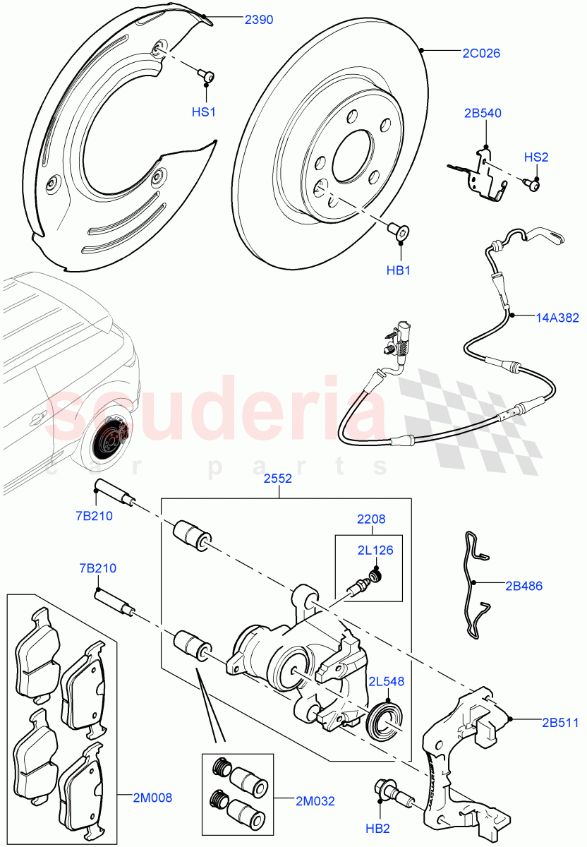 Rear Brake Discs And Calipers(Itatiaia (Brazil))((V)FROMGT000001) of Land Rover Land Rover Range Rover Evoque (2012-2018) [2.2 Single Turbo Diesel]