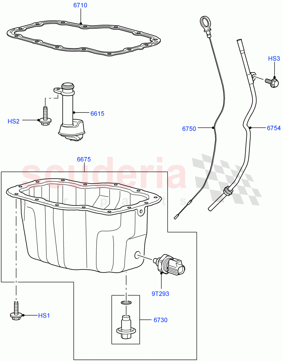 Oil Pan/Oil Level Indicator(Lion Diesel 2.7 V6 (140KW))((V)FROMAA000001) of Land Rover Land Rover Discovery 4 (2010-2016) [2.7 Diesel V6]